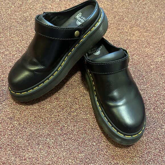 Dr. Martens Laketen Atlas Leather Slingback Platform Mules, Black, W8 - Picture 4 of 6